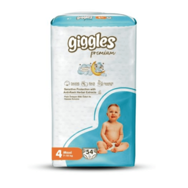 Giggles Premium Baby Diaper Belt 4 Maxi (7-18) Kg 54 Pcs ( Turkey )