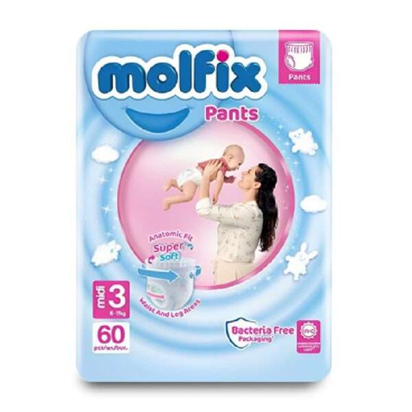 Molfix Baby Diaper Pant System Jumbo 3 Midi (6-11 kg) 60 Pices ( Turkey )