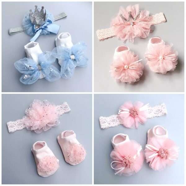 Newborn Princess Party Set Shoes and Bend Combo